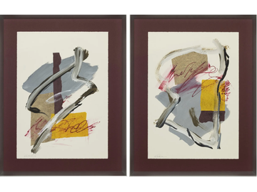 BURDEOS I & II - Paper Painting by NOVOCUADRO ART COMPANY - view 2